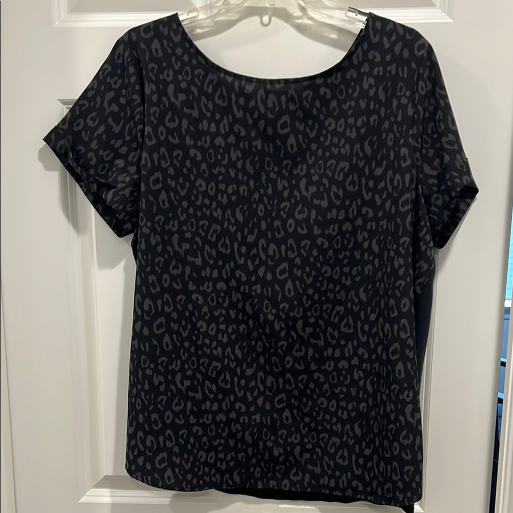 Leopard Print Black Top